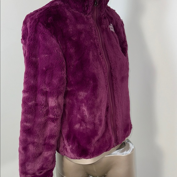 The North Face Reversible Burgundy Women Puffer Jacket - Pink and Purple Floral - Picture 10 of 14
